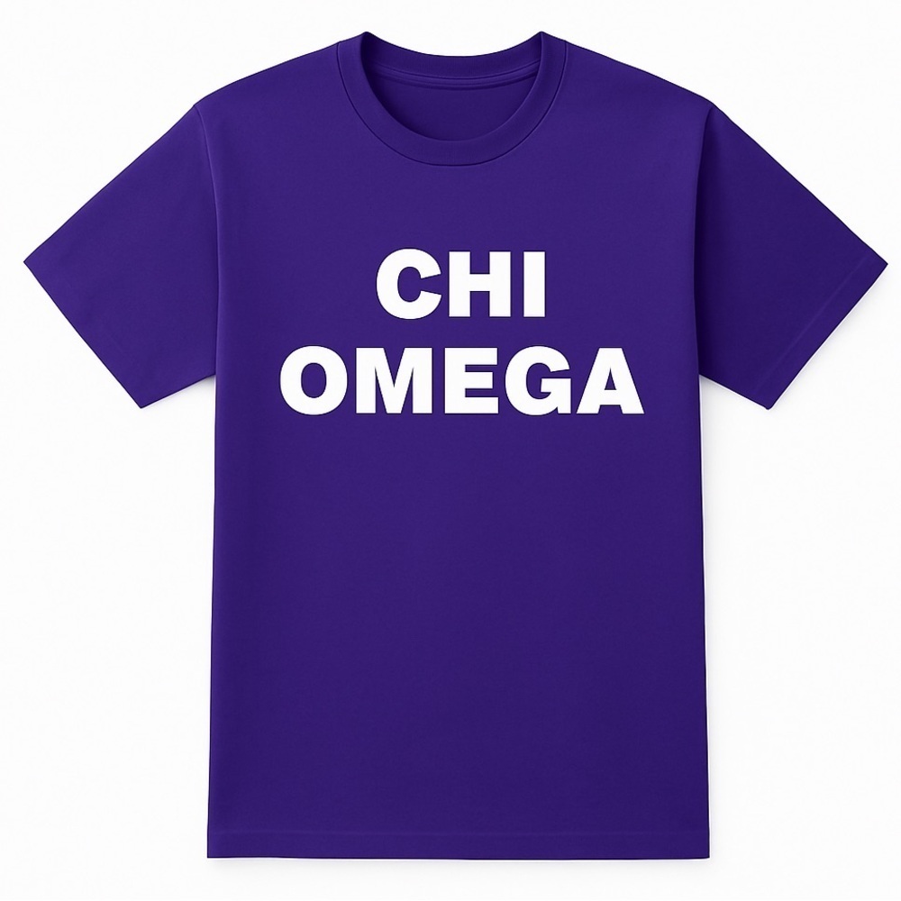 Purple Chi Omega Block Letter T-Shirt
